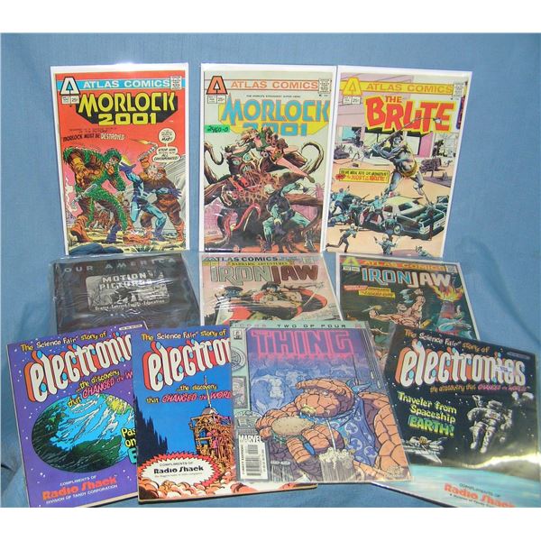 Vintage comic books with first and early editions