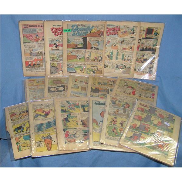 Large group of early comic books all without covers