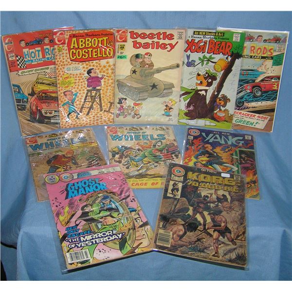 Group of early Charlton comic books