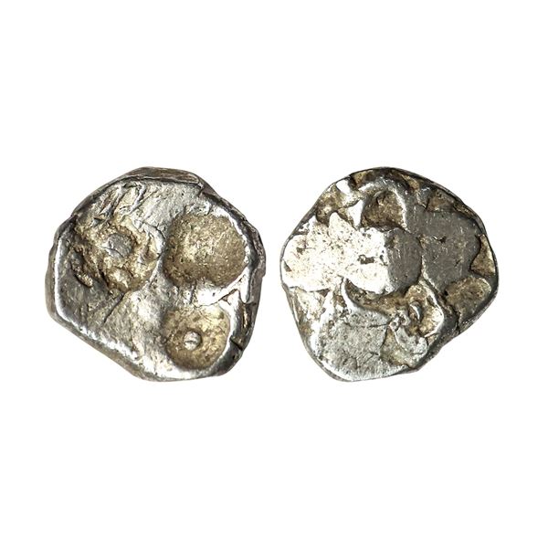 Pauravas of Kaushambi (c. 400-350 BC), Silver ½ Karshapana, 1.98 gms,