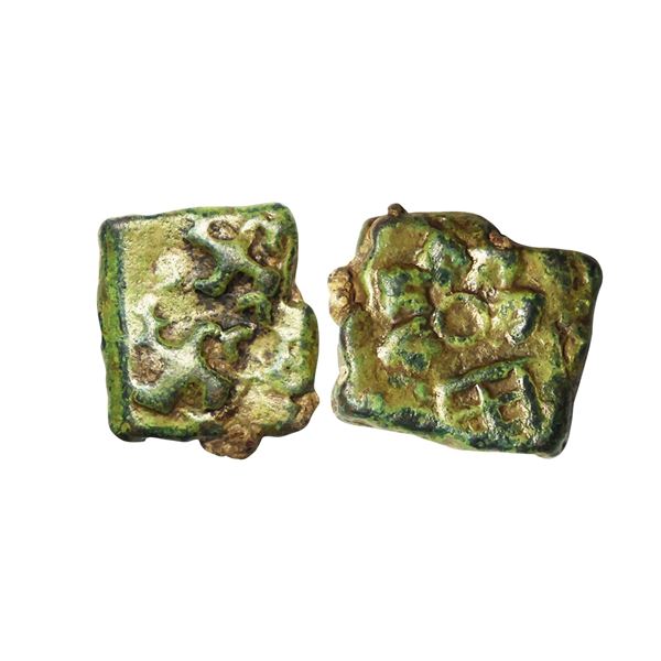 Saurashtra Janapada, (75-50 BC), Uninscribed die-struck Copper Unit, 1.80 gms.