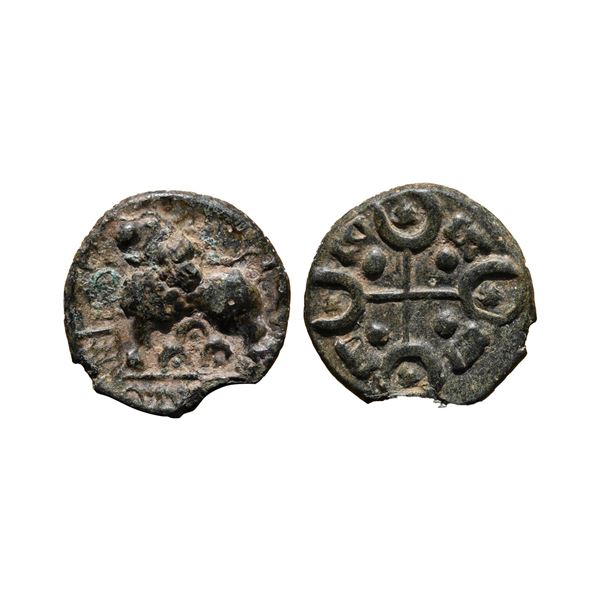 Satavahanas, Siri Satakani (c.50BC), Junnar Lion type, Copper Alloy Unit, 4.61 gms