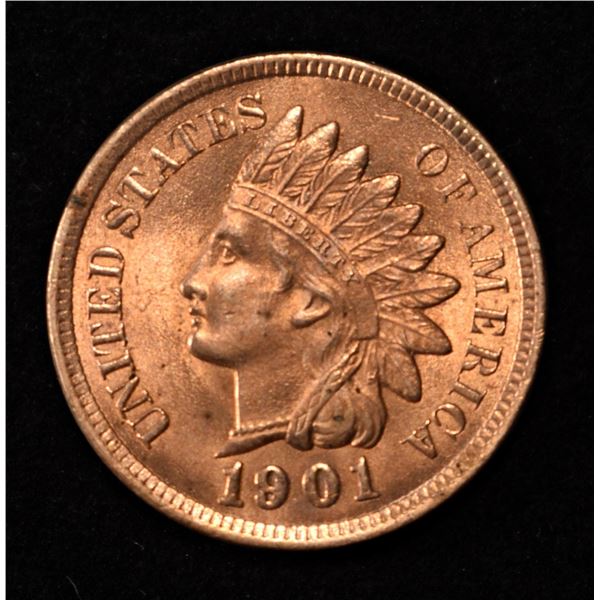 1901 INDIAN CENT GEM BU RD
