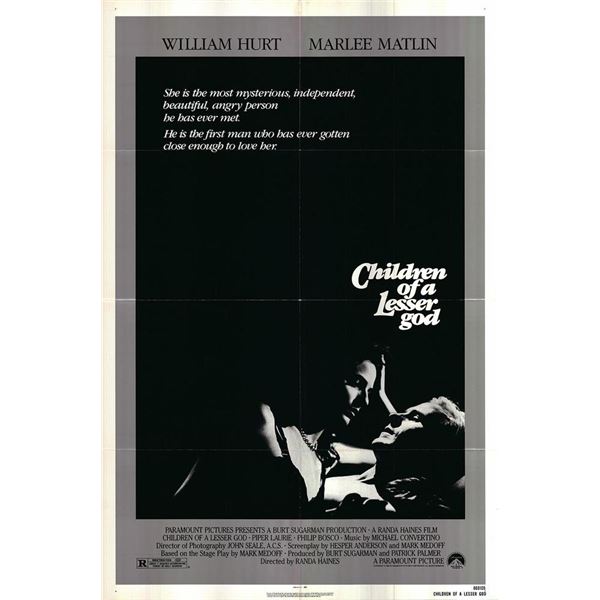 Children of Lesser God Original 1986 Vintage One Sheet Poster