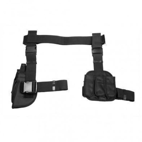 VISM Drop Leg Holster & Mag Pouch X4 - Black