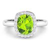 Image 1 : 14KT White Gold 2ctw Peridot and Diamond Ring