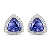 Image 1 : 14KT Yellow Gold 3.82ctw Tanzanite and White Diamond Earrings