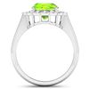 Image 4 : 14KT White Gold 2.3ctw Peridot and Diamond Ring