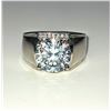 Image 1 : Men's 18 Kt White Gold Plate 5 Ct Lab Simulated Diamond Ring