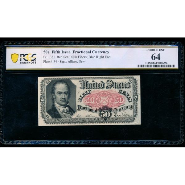 50 Cent Fifth Issue Fractional PCGS 64