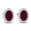Image 3 : 14KT White Gold 1.7ctw Ruby and Diamond Earrings