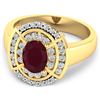 Image 3 : 14KT Yellow Gold 1.5ct Ruby and Diamond Ring