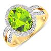 Image 1 : 14KT Yellow Gold 3.85ctw Peridot and Diamond Ring