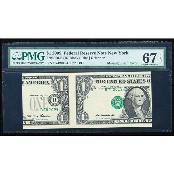 2009 $1 Error New York FRN PMG 67EPQ