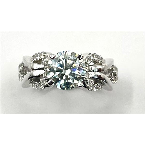 Dazzling 3 Ct 14 Kt White Gold Plated Lab Simulated Diamond Ring
