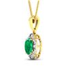 Image 3 : 14KT Yellow Gold 2.07ctw Zambian Emerald and Diamond Pendant