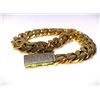 Image 6 : Huge 50 Gram Yellow 14 Kt Gold Plate Cuban Curb Link Bracelet