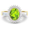 Image 3 : 14KT Yellow Gold 1.6ctw Peridot and Diamond Ring