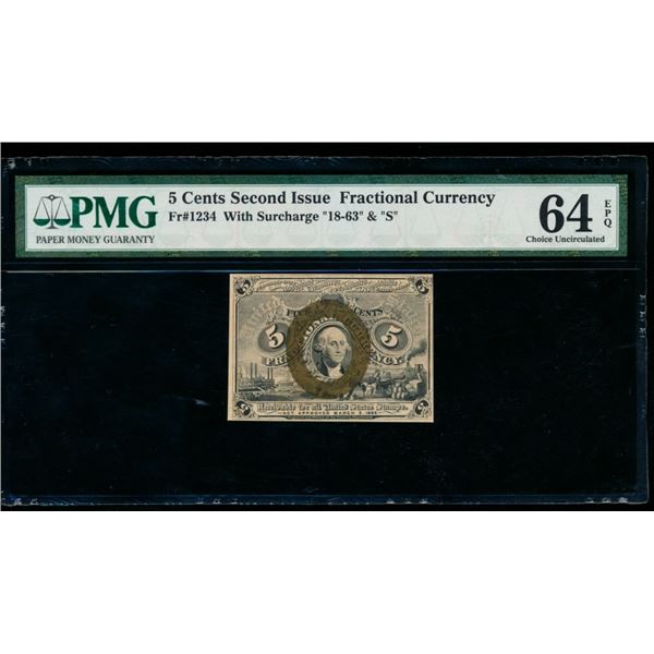 5 Cent Second Issue Fractional PMG 64EPQ