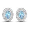14KT White Gold 0.7ctw Aquamarine and Diamond Earrings