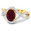 Image 2 : 14KT Yellow Gold 1.5ctw Ruby and Diamond Ring