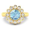 Image 3 : 14KT Yellow Gold 1.9ctw Aquamarine and Diamond Ring