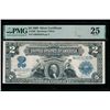 1899 $2 Mini Porthole Silver Certificate PMG 25