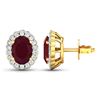 Image 4 : 14KT Yellow Gold 1.7ctw Ruby and Diamond Earrings