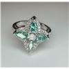 Dazzling 3.75 Ct Green Fire Moissanite Ring