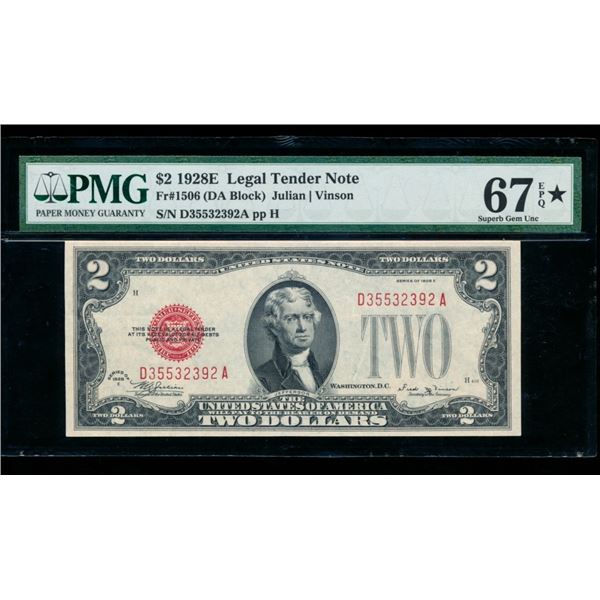 1928E $2 Legal Tender Note PMG 67EPQ
