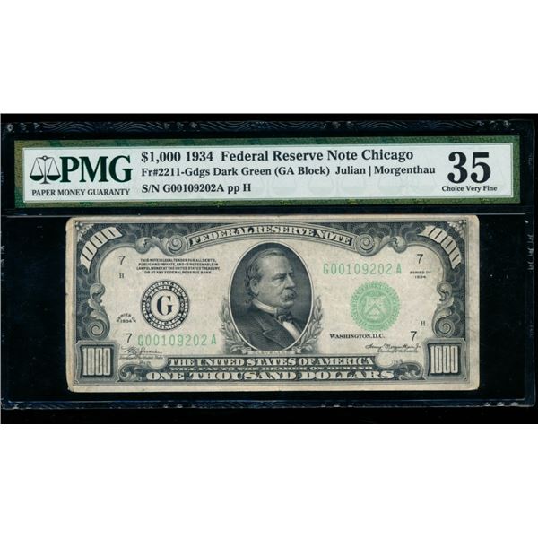 1934 $1000 Chicago FRN PMG 35