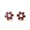 Plated 18KT Yellow Gold1.92cts Garnets and Diamond Earrings