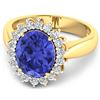Image 3 : 14KT Yellow Gold 3.43ctw Tanzanite and Diamond Ring