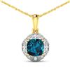 14KT Yellow Gold 2.15ctw London Blue Topaz and Diamond Pendant