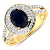 14KT Yellow Gold 1.3ctw Blue Sapphire and Diamond Ring