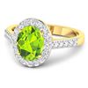 Image 2 : 14KT Yellow Gold 1.6ctw Peridot and Diamond Ring