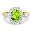 Image 3 : 14KT Yellow Gold 1.6ctw Peridot and Diamond Ring