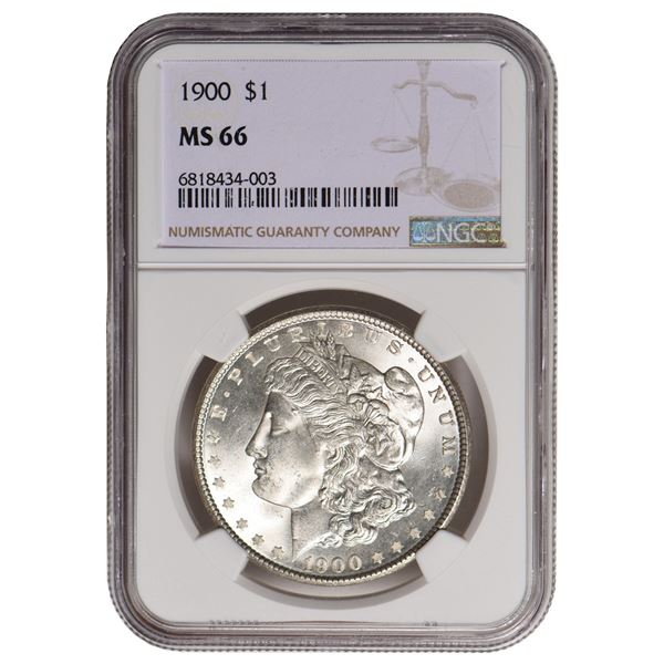 1900 $1 Morgan Silver Dollar Coin NGC MS66