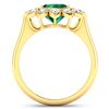 Image 4 : 14KT Yellow Gold 1.8ctw Zambian Emerald and Diamond Ring