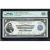 1918 $5 Cleveland FRBN PMG 66EPQ