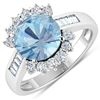 14KT White Gold 2.75ct Aquamarine and Diamond Ring