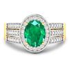 Image 3 : 14KT Yellow Gold 1.53ctw Zambian Emerald and Diamond Ring