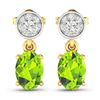 Image 1 : 14KT Yellow Gold 1.26ctw Peridot Topaz and Diamond Earrings