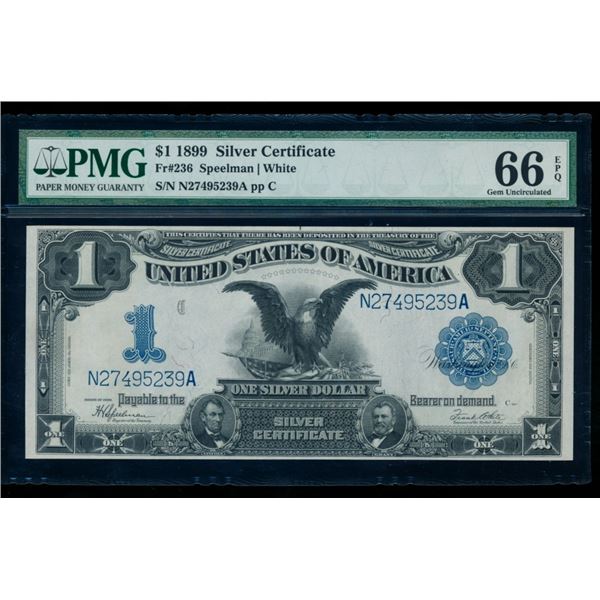 1899 $1 Black Eagle Silver Certificate PMG 66EPQ