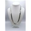 Image 1 : Huge 101.9 Gram Tri-Layered .925 Silver Plated Cuban Link Necklace