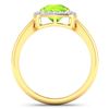 Image 4 : 14KT Yellow Gold 2ctw Peridot and Diamond Ring