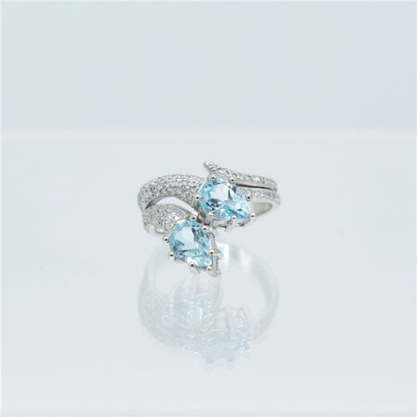 Gorgeous 4.25 Ct Swiss Blue Topaz Ring