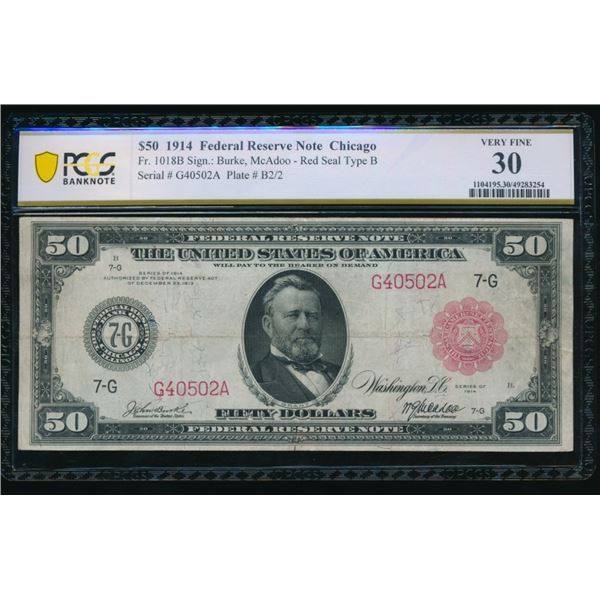 1914 $50 Chicago FRN PCGS 30