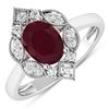 Image 1 : 14KT White Gold 1.5ctw Ruby and Diamond Ring