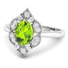 Image 2 : 14KT White Gold 1.05ctw Peridot and Diamond Ring
